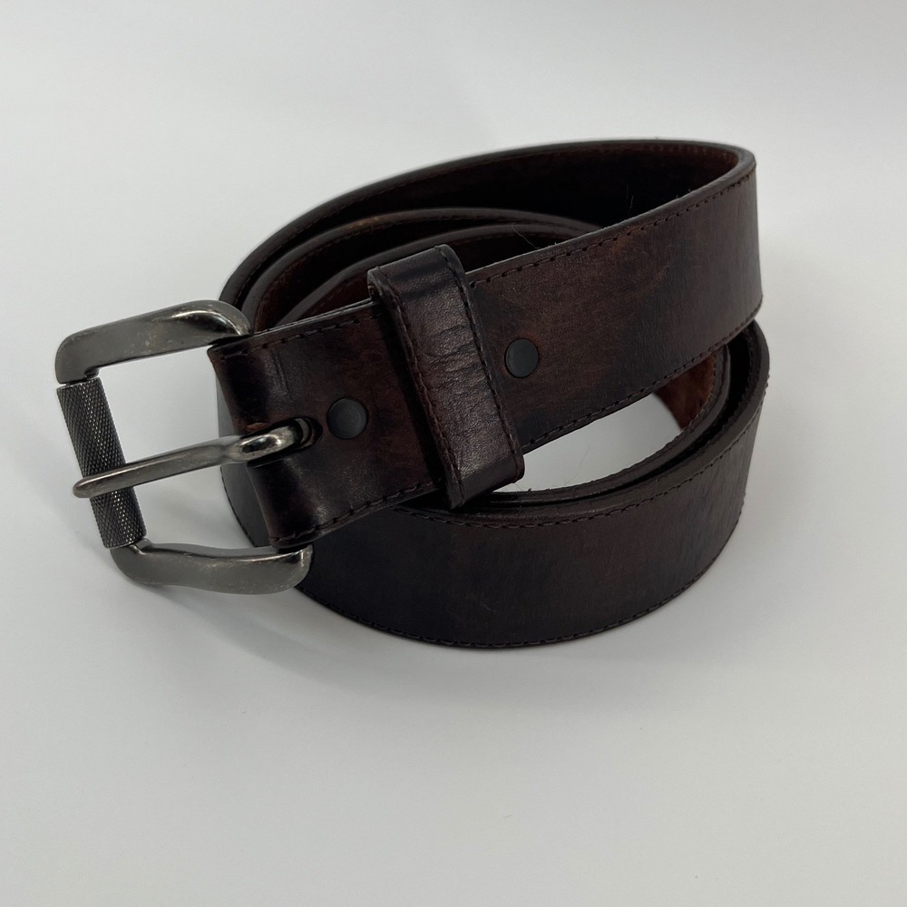 Justin Leather Belt Mens 40 Brown Distressed Western Made in USA C11745
